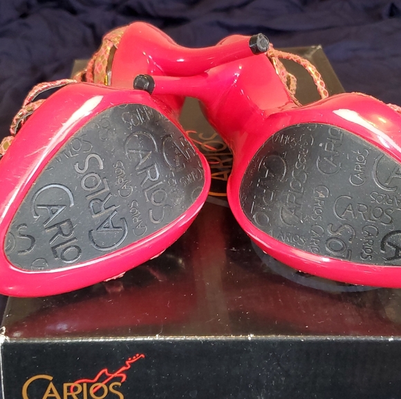 Carlos Santana Red and Gold "Glint" Shoe - Picture 8 of 8